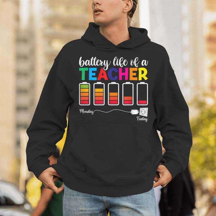 Battery Life Of a Teacher Shirt Thanksgiving Teacher Unisex Hoodie, funny gift