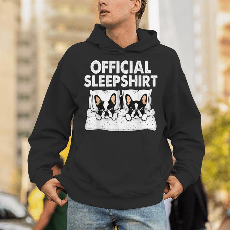Boston Terrier Dog Official Sleep Pajamas Nightgown Unisex Hoodie, funny gift