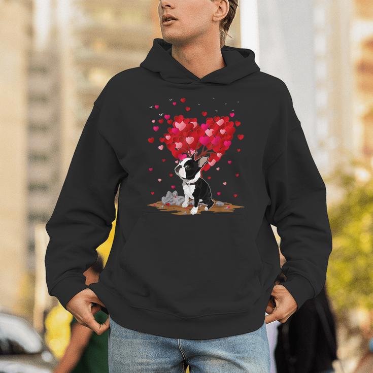 Boston Terrier Lover Heart Shape Boston Terrier Valentine Unisex Hoodie, funny gift