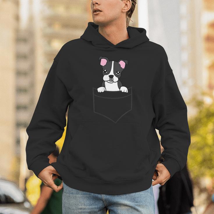 Boston Terrier In The Pocket Cute Pocket Boston Terrier Unisex Hoodie, funny gift
