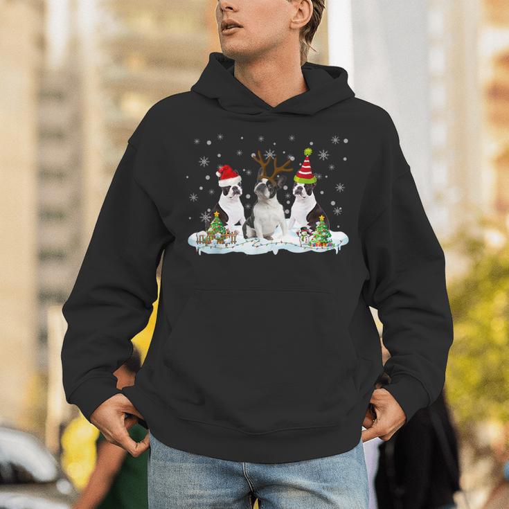 Christmas Boston Terrier Santa Dog Lover Unisex Hoodie, Boston Terrier Christmas Hoodies, funny gift