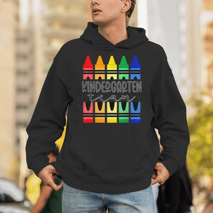 Colorful Crayon Kindergarten Team Tee For Teachers Students Men Women Kids Unisex Hoodie, funny gift