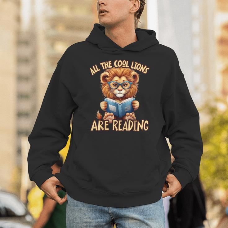 All The Cool Lions Are Reading Lion Teacher Men Women Kids Unisex Hoodie, funny gift