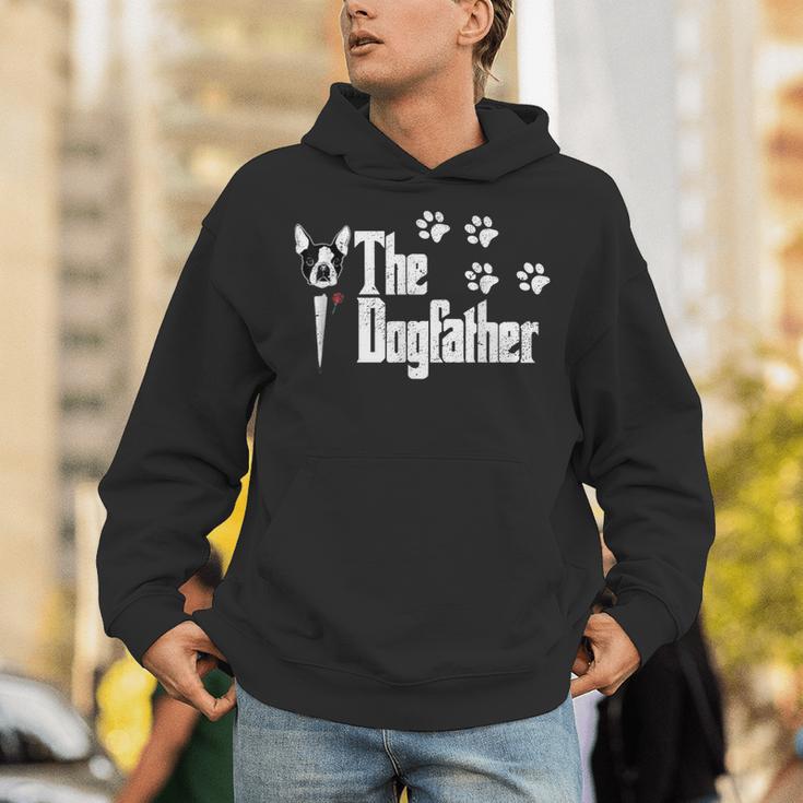 The Dogfather Boston Terrier Dog Dad Tshirt Idea Unisex Hoodie, Boston Terrier Dad Hoodies, funny gift