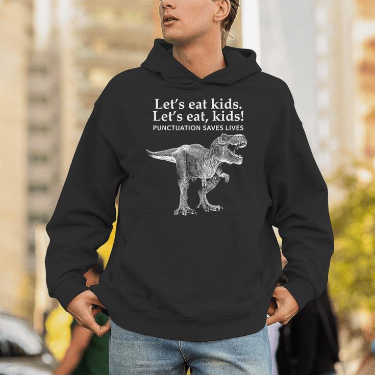 Lets Eat Kids Punctuation Saves Lives Dinosaur Teacher Unisex Hoodie, funny gift Lets Eat Kids Punctuation Saves Lives Dinosaur Teacher Unisex Hoodie, funny gift