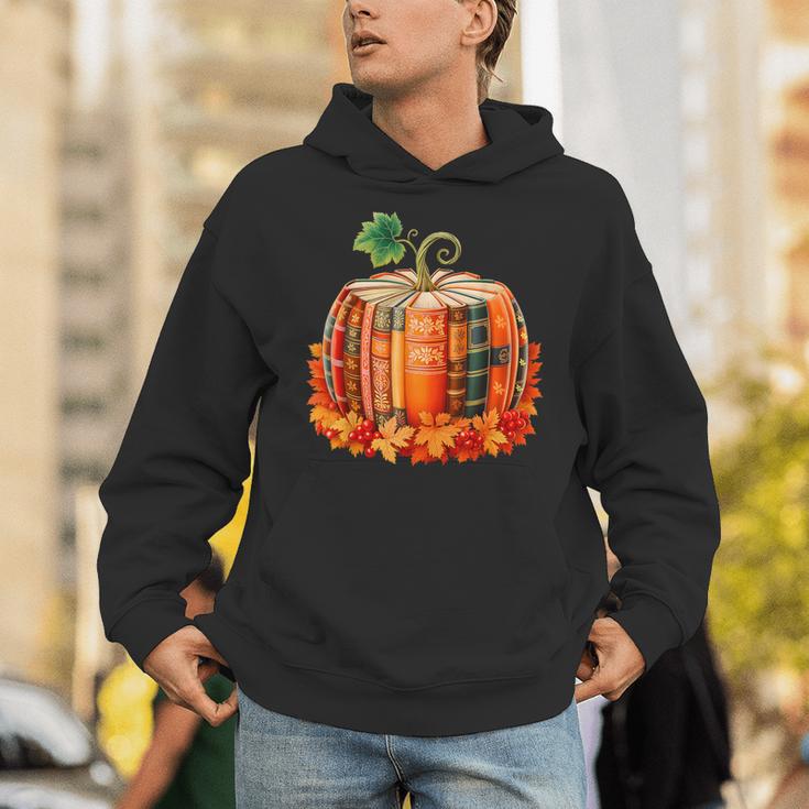 Fall Book Autumn Reading Teacher Halloween Pumpkin Season Unisex Hoodie, funny gift