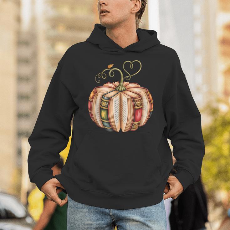 Fall Book Pumpkin Fall Librarians Bookworm Teachers Students Unisex Hoodie, funny gift