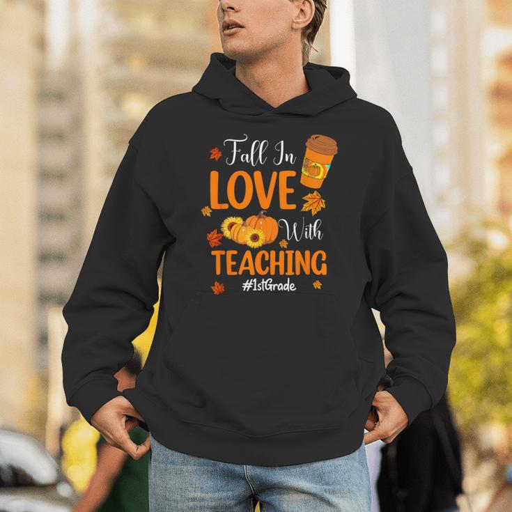 Fall In Love With Teaching 1st Grade Teacher Thanksgiving For Men Women Girls Kids Unisex Hoodie, funny gift