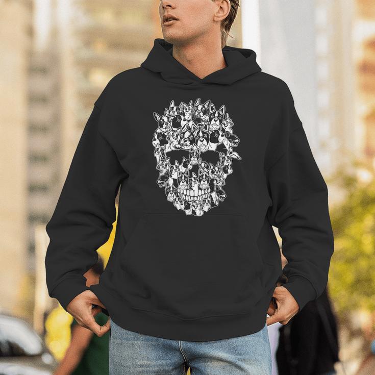 Halloween Costume Skull Boston Terrier Dog Lover Unisex Hoodie, Boston Terrier Halloween Hoodies, funny gift