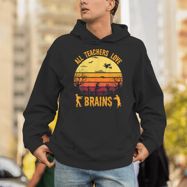 Halloween Costume Teacher Love Brains Zombie Unisex Hoodie, funny gift