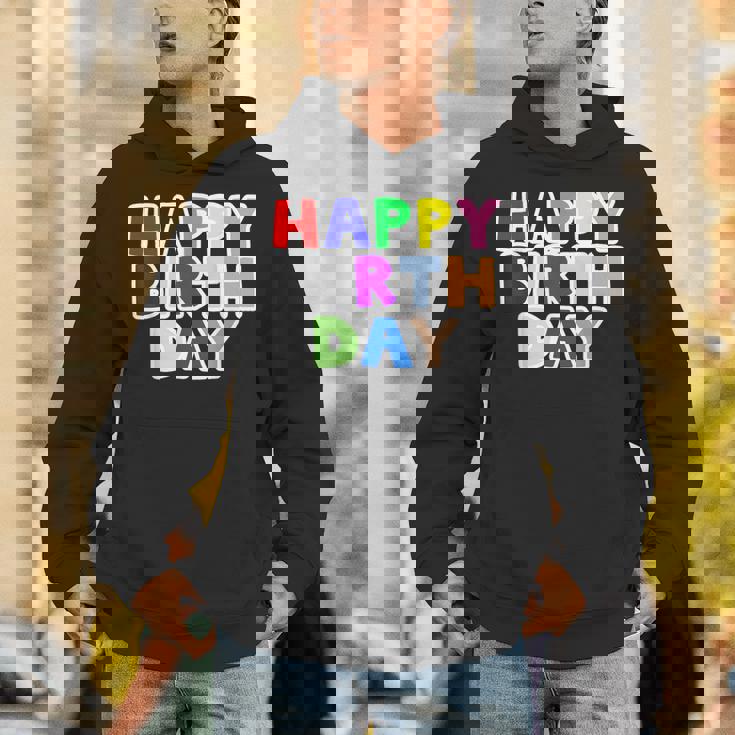 Happy Birthday（ハッピーバースデー）カラフルポップ【お誕生日 プリント】サプライズ 文字 イベントデザイン パーカー