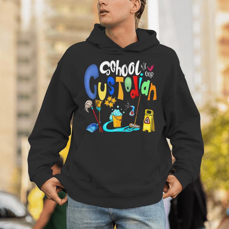We Heart Love Our School Custodian For Teacher & Kids Unisex Hoodie, funny gift