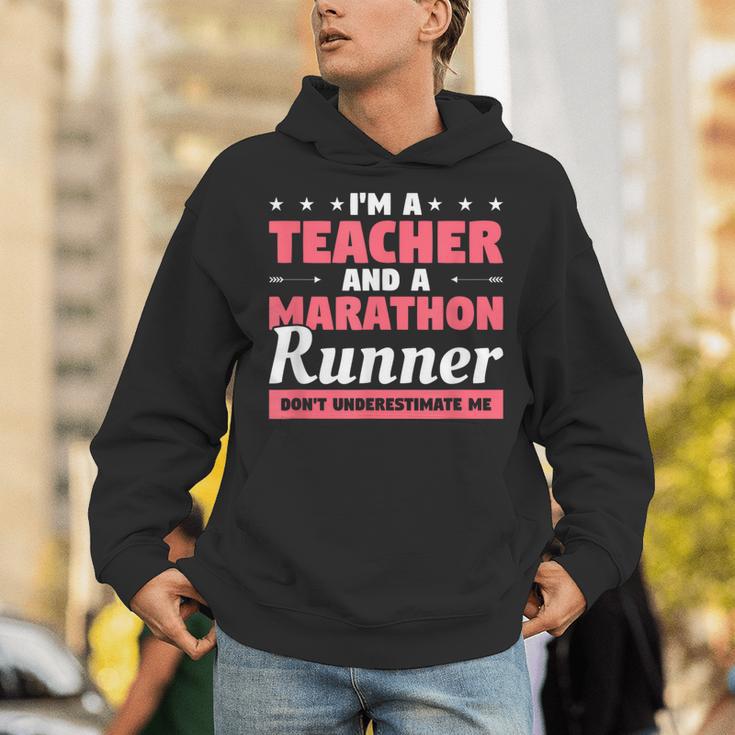I'm A Teacher And A Marathon Runner Don't Underestimate Me Men Women Unisex Hoodie, funny gift I'm A Teacher And A Marathon Runner Don't Underestimate Me Men Women Unisex Hoodie, funny gift