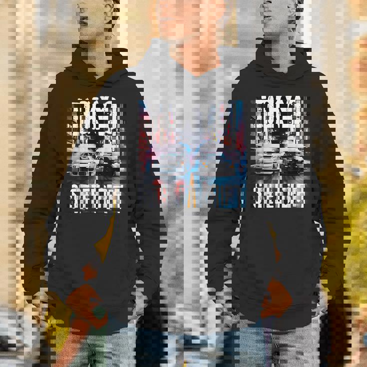 Jdm日本人ドリフトレースカー2台 東京ストリートドリフト夜 パーカー