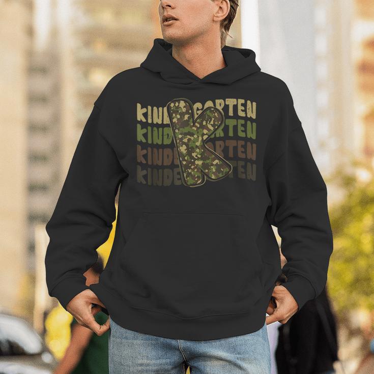 Kindergarten Camo Camouflage Boy Teacher Back To School Unisex Hoodie, funny gift
