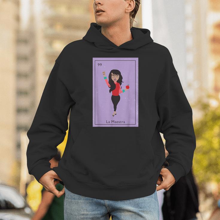 La Maestra Mexican Bingo Card Teacher Lottery Card Unisex Hoodie, funny gift