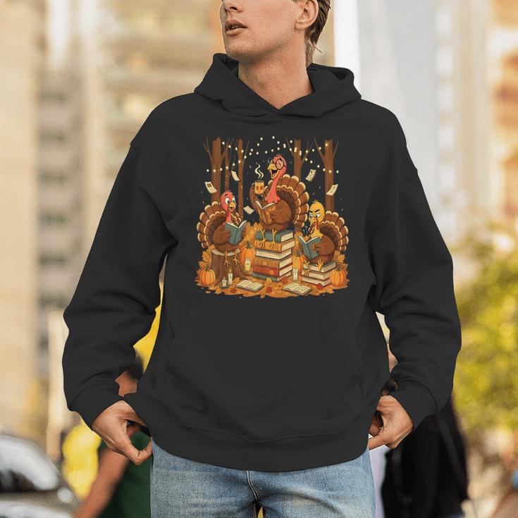Librarian Turkey Reading Book Fall Thanksgiving Teacher Unisex Hoodie, funny gift Librarian Turkey Reading Book Fall Thanksgiving Teacher Unisex Hoodie, funny gift