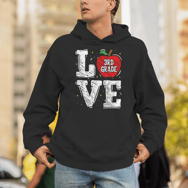 LOVE Apple 3rd Grade Teacher Student School Unisex Hoodie, funny gift