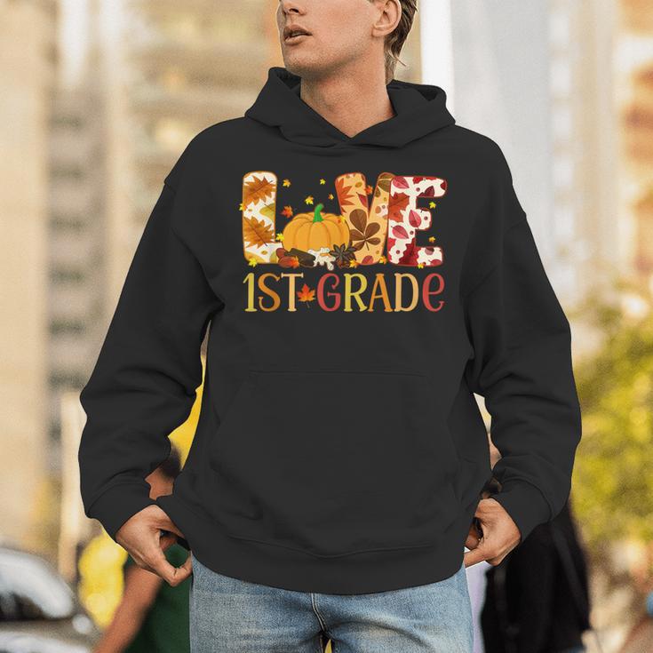 Love First Grade Happy Fall Thanksgiving Women 1st Teacher Unisex Hoodie, First Grade Teacher Hoodies, funny gift Love First Grade Happy Fall Thanksgiving Women 1st Teacher Unisex Hoodie, First Grade Teacher Hoodies, funny gift