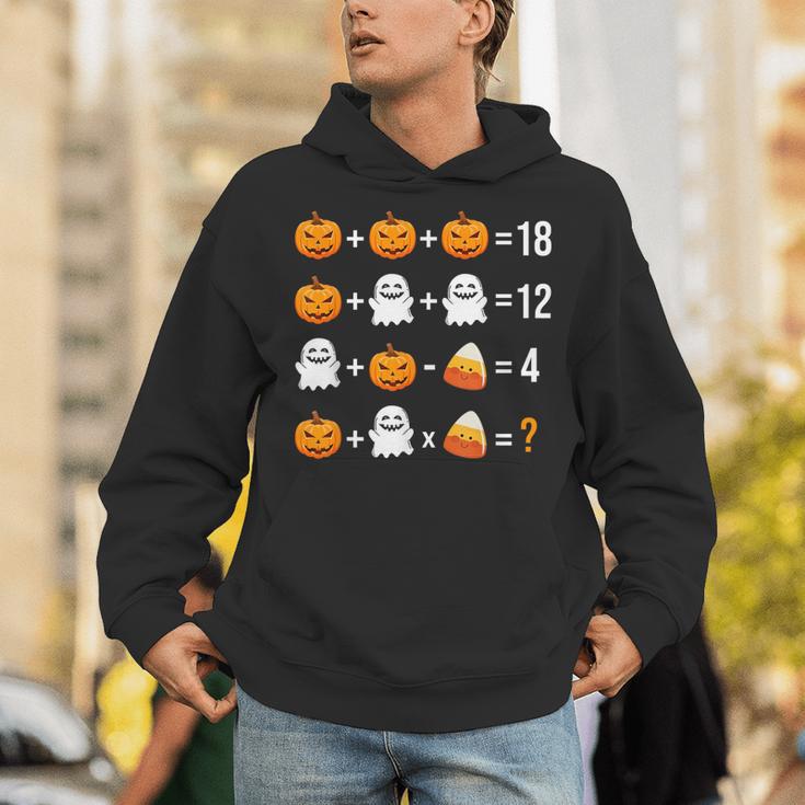 Math Teacher Halloween Equation Pumpkin Ghost Candy Corn Unisex Hoodie, funny gift