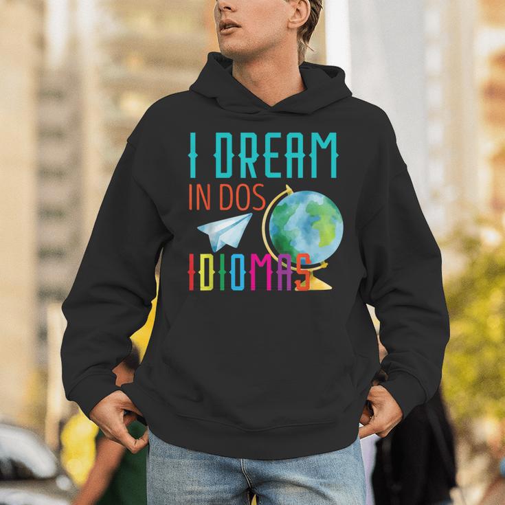 Multilingual Teacher In Dos Idiomas Linguist Language Unisex Hoodie, funny gift