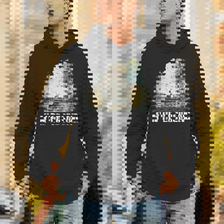 My Pole Is Long Fishing ハンティング フィッシャーマン ハンター 父の日 パーカー