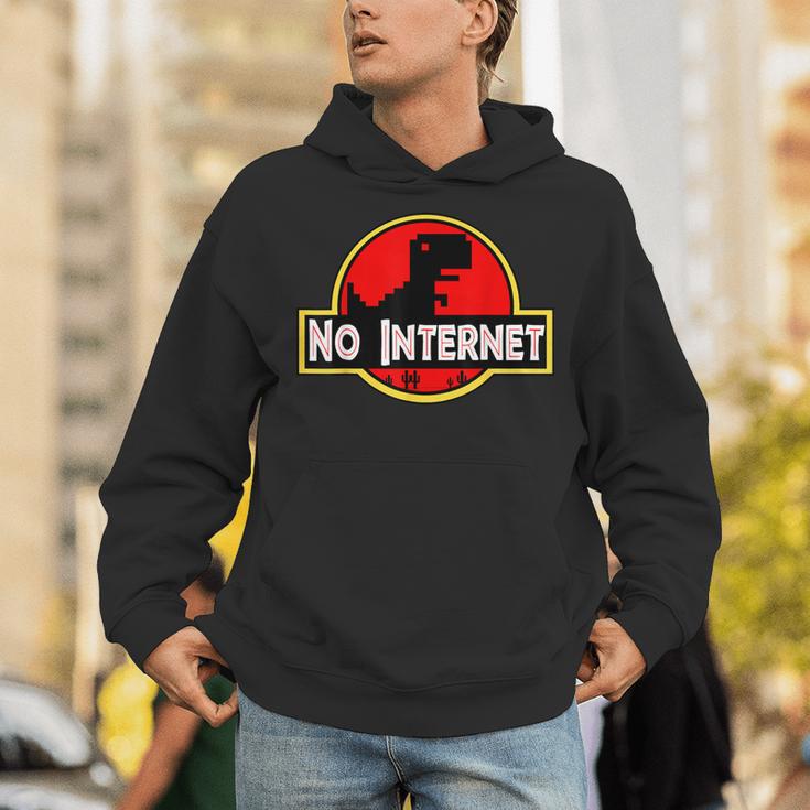 Nerdy No Internet Dinosaur Computer Science Teacher Unisex Hoodie, Science Teacher Hoodies, Internet Hoodies, funny gift