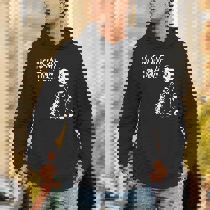 No Golf Todayadtick Man ユーモア ゴルフカートを押す パーカー