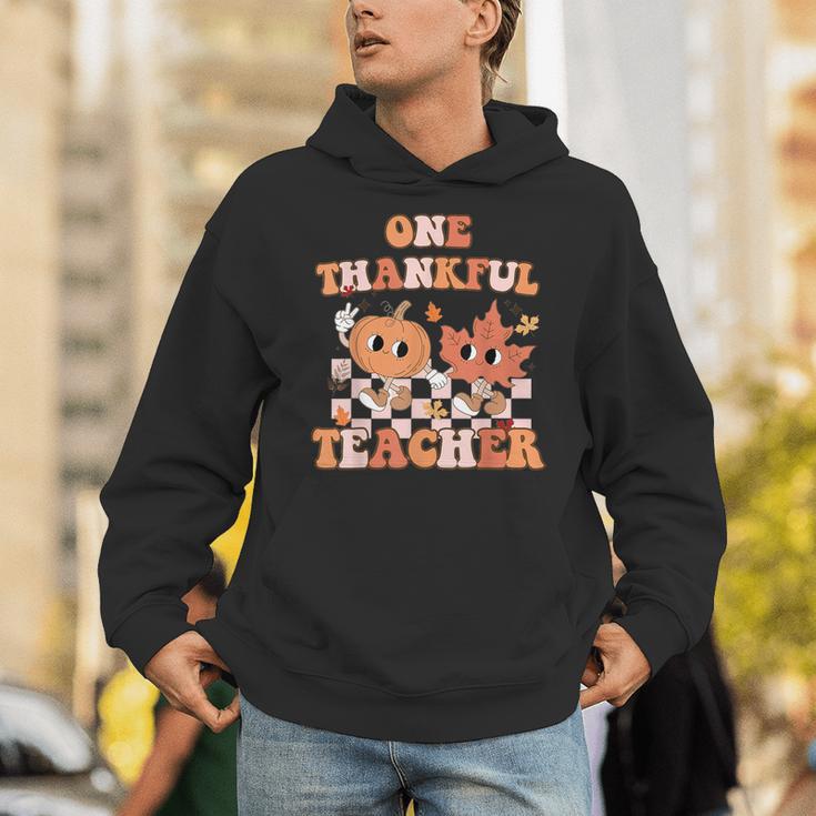 One Thankful Teacher Fall Leaves Thanksgiving Retro Unisex Hoodie, funny gift One Thankful Teacher Fall Leaves Thanksgiving Retro Unisex Hoodie, funny gift