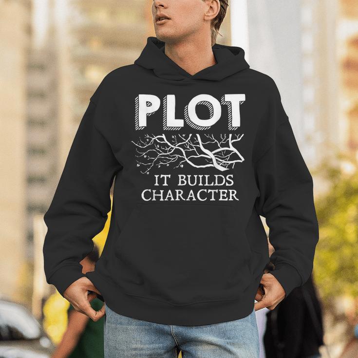 Plot It Builds Character Book Reading Teacher Unisex Hoodie, funny gift Plot It Builds Character Book Reading Teacher Unisex Hoodie, funny gift