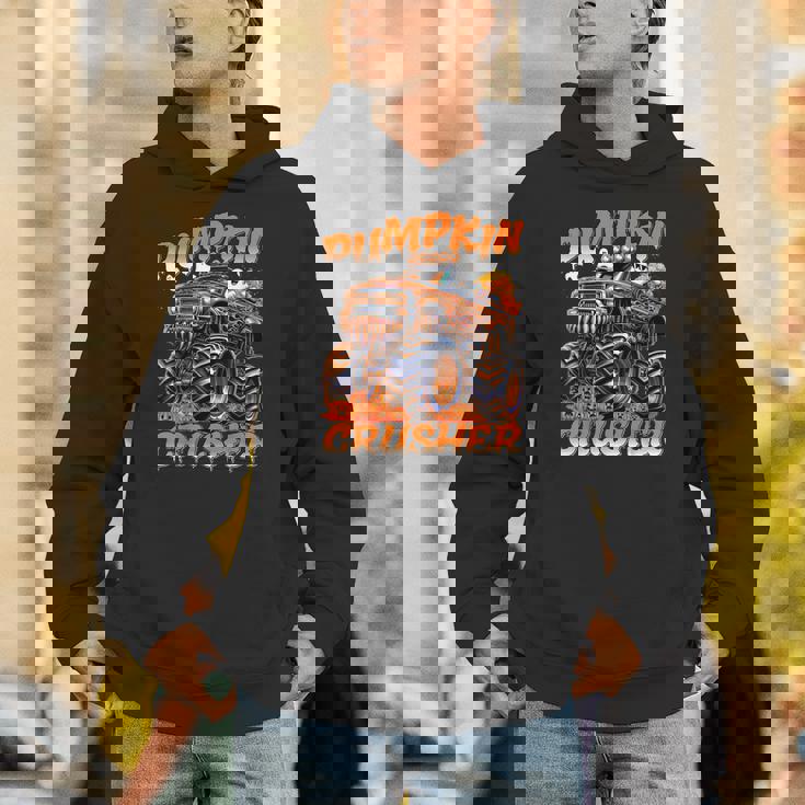 Pumpkin Crusher Monster Truck Ghosts Halloween For Boys Hoodie