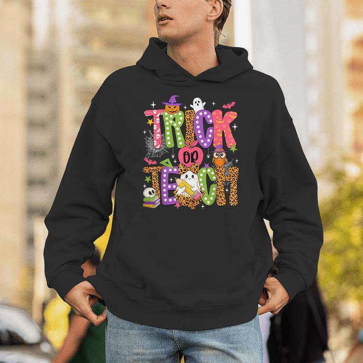 Retro Trick Or Teach Leopard Ghost Halloween Spooky Teacher Unisex Hoodie, funny gift Retro Trick Or Teach Leopard Ghost Halloween Spooky Teacher Unisex Hoodie, funny gift