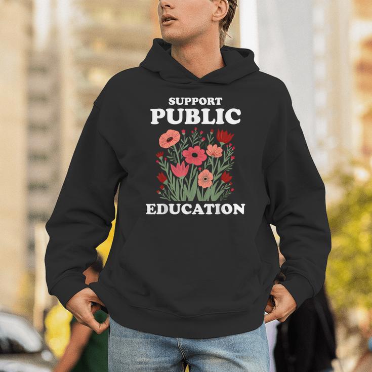 Support Public Education Cute Floral Teacher Red For Ed Unisex Hoodie, funny gift Support Public Education Cute Floral Teacher Red For Ed Unisex Hoodie, funny gift