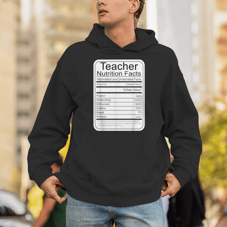 Teacher Nutrition Facts Teachers Nutritional Fact Unisex Hoodie, funny gift