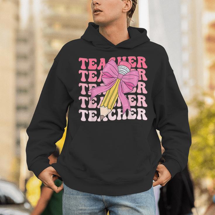 Teacher Pencil Back To School Groovy Pink Teacher First Day Unisex Hoodie, Groovy Teacher Hoodies, funny gift Teacher Pencil Back To School Groovy Pink Teacher First Day Unisex Hoodie, Groovy Teacher Hoodies, funny gift