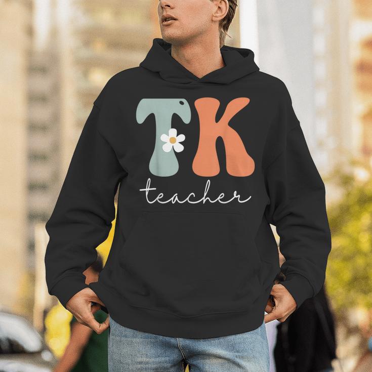 TK Teacher Retro Groovy Vintage Happy First Day Of School Unisex Hoodie, Groovy Teacher Hoodies, funny gift