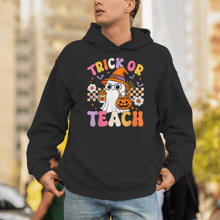 Trick Or Teach Cute Ghost Coffee Pumpkins Halloween Teacher Unisex Hoodie, funny gift Trick Or Teach Cute Ghost Coffee Pumpkins Halloween Teacher Unisex Hoodie, funny gift
