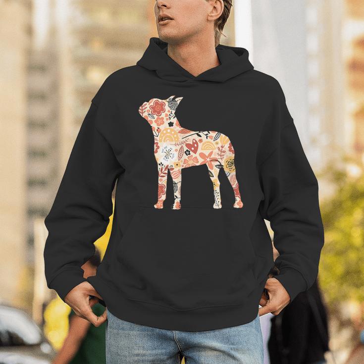 Vintage Floral Boston Terrier For Dog Lover Unisex Hoodie, funny gift