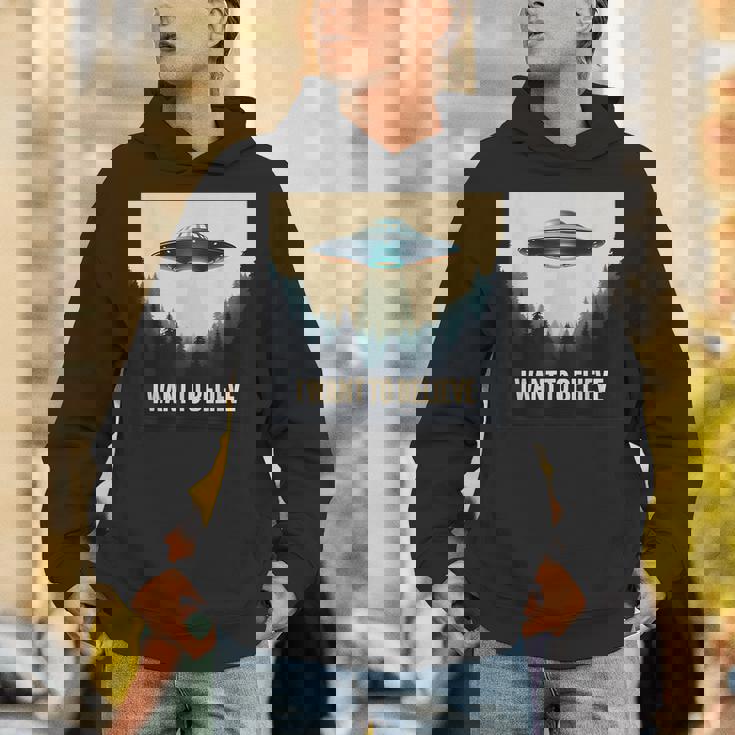 I Want To Believe ヴィンテージ Ufo エイリアン クラフト 夢の出会い パーカー