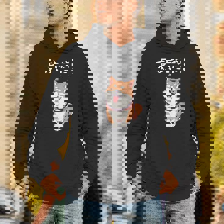 「あさだ！」おもしろい 柴犬の 漢字文字入り 笑い話 あさだ パーカー