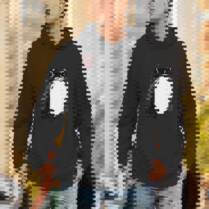 【かゑるまにあ】不機嫌な蛙 日本の侍カエル 浮世絵 かえる 日本禅美術 伝統芸術 松本奉時 ヴィンテージ タトゥーアート パーカー