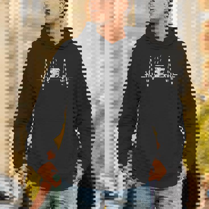 おもしろいハートビート コーヒーシャツ コーヒーカップ周波数 パーカー