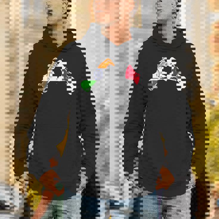 インド日本国旗 インド日本ハート パーカー