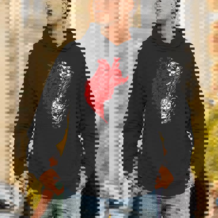 オートバイ エンジン バイカー アンチバレンタインデー 面白いグラフィック 長袖tシャツ パーカー