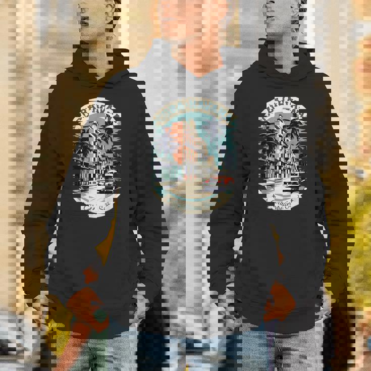 キューバ ハバナ レトロ 車 ヴィンテージ カリブ海のヤシの木 パーカー