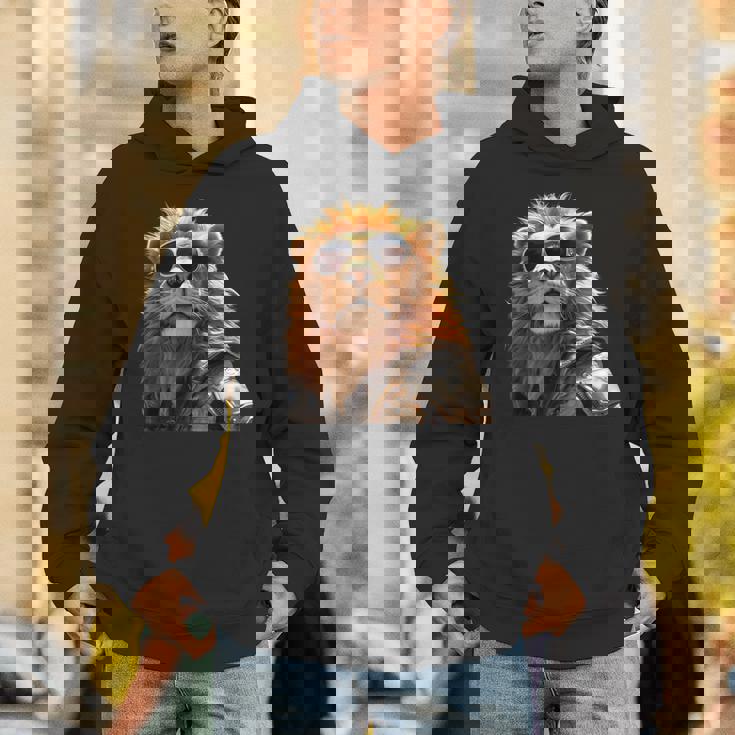 サングラスをかけたライオン 動物大好きライオン かわいいライオン パーカー