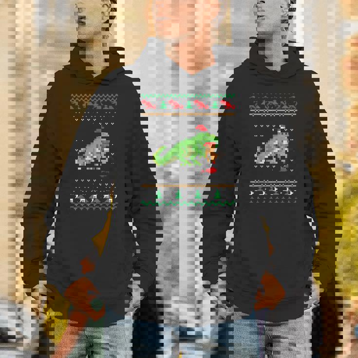 サンタ T-Rex 食べるトナカイ恐竜 アグリークリスマスセーター パーカー