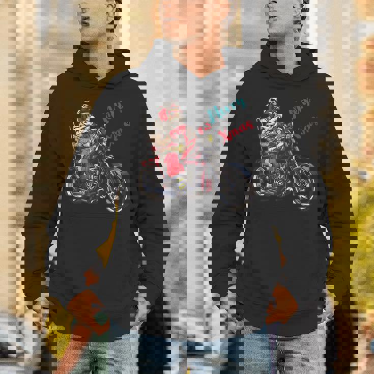 サンタクロース 面白い バイク イラスト メリー クリスマス パロディ イラスト パーカー