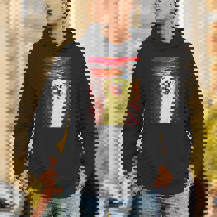 トイプードル 面白いtシャツ 犬 ムンクの叫び かわいい メンズ 子供 おもしろ 服 グッズ ネタ わんこ パーカー