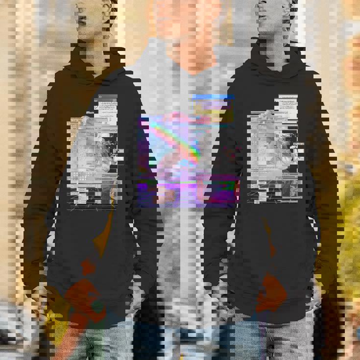 トリッピーサイバー美的ヴェイパーウェイヴインターネットクラシックアート パーカー